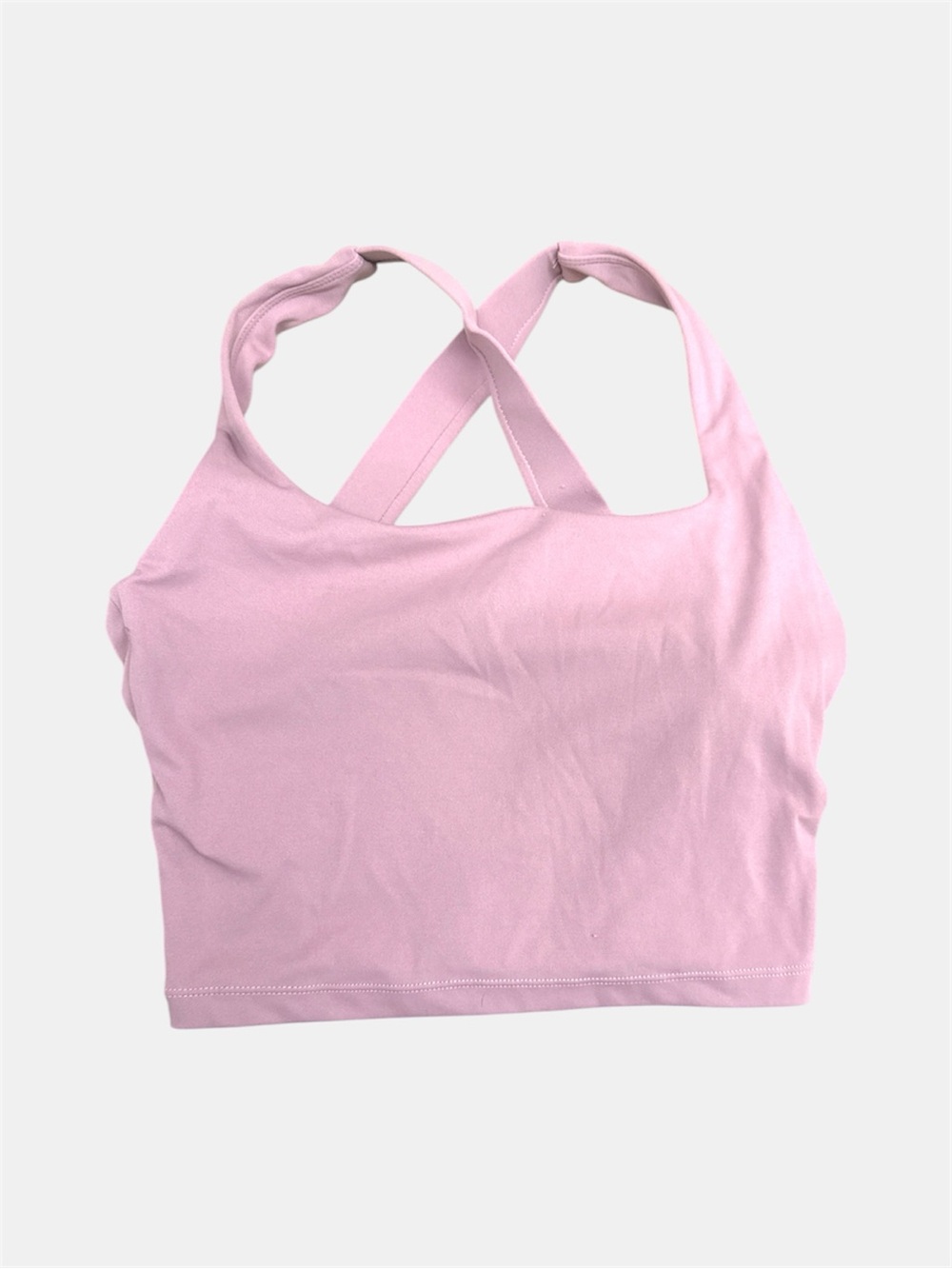 Crisscross Back Dusty Rose Pink Taupe Cross-Back Sports Bra Workout Tank Top